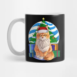 Maine Coon Cat Santa Christmas Gift Mug